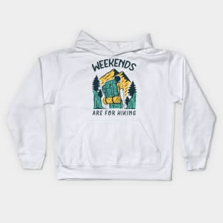 hiking illustration campers Kids Hoodie